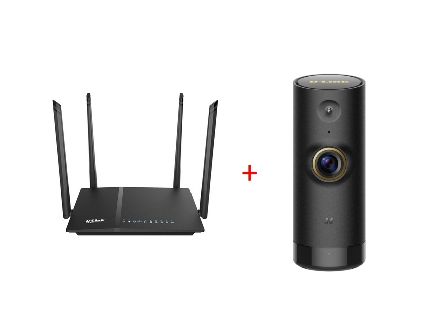 Рутер D-LINK DIR-825 N Quadband + Камера за видеонаблюдение D-LINK Mini ...