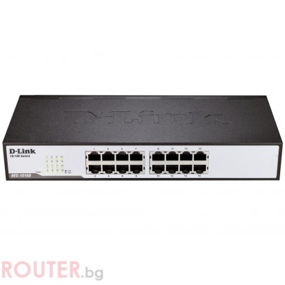 Мрежов суич D-LINK 16-Port 10/100Mbps Fast Ethernet Unmanaged Switch - Second Hand