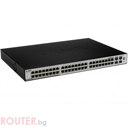 Мрежов суич D-LINK 48-port 10/100/1000 Layer 2 Managed Gigabit Switch + 4-port Combo 1000BaseT/SFP
