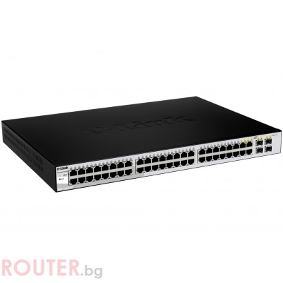 Мрежов суич D-LINK 48-port 10/100/1000 Gigabit Smart Switch including 4 Combo 1000BaseT/SFP