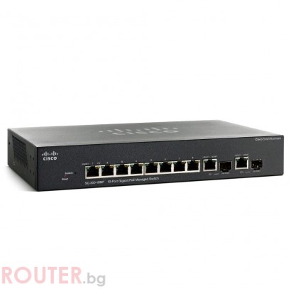 Мрежов суич CISCO SG 300-10MP 10-port Gigabit Max-PoE Managed Switch