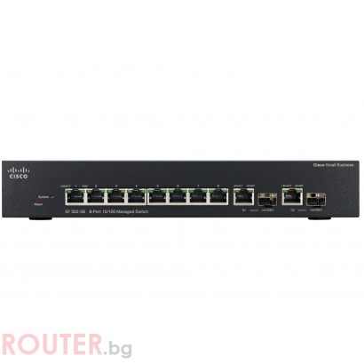Мрежов суич CISCO SF 302-08 8-port 10/100 Managed Switch with Gigabit Uplinks