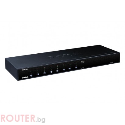 KVM Суич D-LINK 8-Port PS2/USB KVM Switch, Stackable, Hot-Pluggable, LED Display for Monitoring, 19" Rackmount