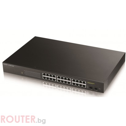 Мрежов суич ZyXEL GS1900-24HP 24-port Gigabit Web Smart switch, rackmount
