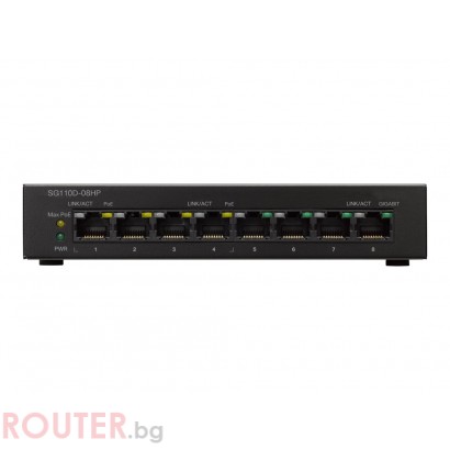 Мрежов суич CISCO SG110D-08HP 8-Port PoE Gigabit Desktop Switch