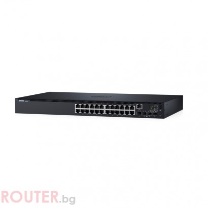 Мрежов суич DELL Networking N1524/1 RU/24x 1GbE + 4x 10GbE SFP+ fixed ports/
