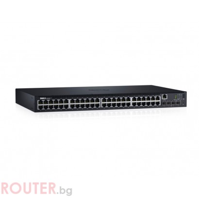 Мрежов суич DELL Networking N1548/1 RU/48x 1GbE + 4x 10GbE SFP+ fixed ports/