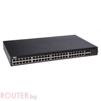 Мрежов суич DELL Networking X1052/1 RU/48x 1GbE and 4x 10GbE SFP+ ports/