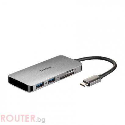 Мрежово устройство D-LINK 6-in-1 USB-C Hub with HDMI/Card Reader/Power Delivery