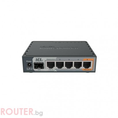 Рутер MiKrotik hEX S - RB760iGS, 5 x 10/100/1000 Mbps, Черен