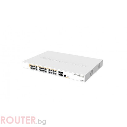 Суич Mikrotik CRS328-4C-20S-4S+RM, 24xGigabit LAN (all PoE-out), 4xSFP+ cages