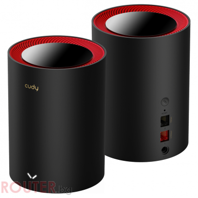 Безжичен рутер Cudy M3000, 2-pack, AX3000 Dual Band, 2.4/5 GHz, 574 -  2402 Mbps