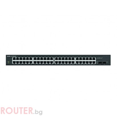 Суич ZYXEL GS1900-48, 48 портов управляем, Gigabit, за монтаж в шкаф