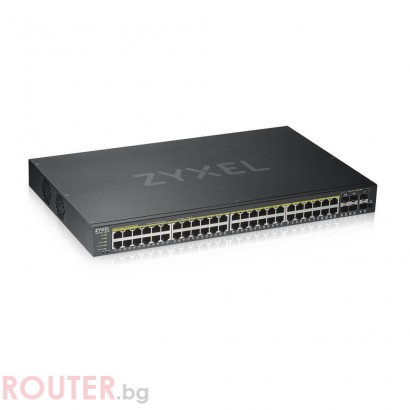 Суич ZYXEL GS1920-48HPV2, 50 портов Gigabit Smart-Managed PoE ПРОМО пакет с Access Point NWA1123ACv2 PRO