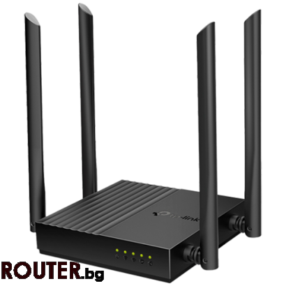 Рутер TP-LINK AC1200 Dual-Band Wi-Fi RouterSPEED: 400 Mbps at 2.4 GHz + 867 Mbps at 5 GHzSPEC: 4× Antennas, 1× Gigabit WAN Port + 4× Gigabit LAN PortsFEATURE: Tether App, WPA3, Access Point Mode, IPv6 Supported, IPTV, Beamforming, Smart Connect, Airtime F