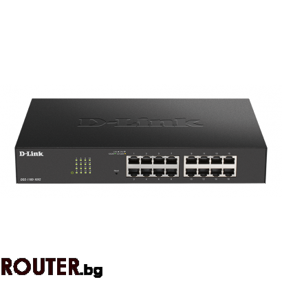 Суич D-Link DGS-1100-16V2, 16 портов 10/100/1000 Gigabit Smart Switch, управляем,