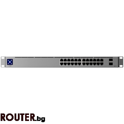 Мрежов суич Ubiquiti 24-port, Layer 3 Etherlighting™ switch,  8 х 2.5 GbE PoE++ ports, 16 х GbE RJ45...