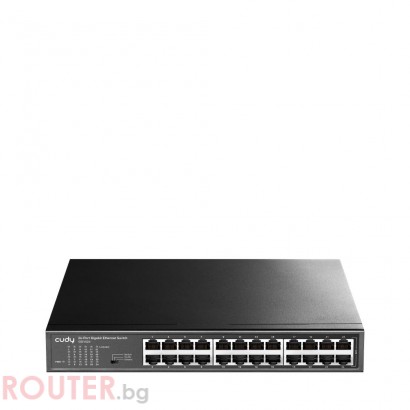 Суич Cudy GS1024, 24 портов, 10/100/100, Auto-MDI/MDIX, за 19\" rack