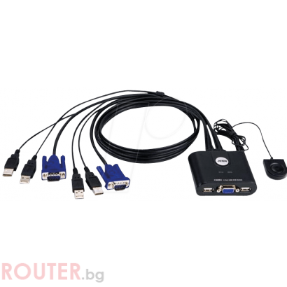 KVM Суич ATEN Превключвател 2 port KVM USB ATEN-CS22U, USB