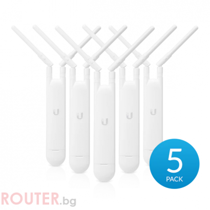 Access Point Ubiqity AC Mesh 5, 2.4/5 GHz, 300 - 867Mbps, PoE,  комплект от 5 броя, Бял