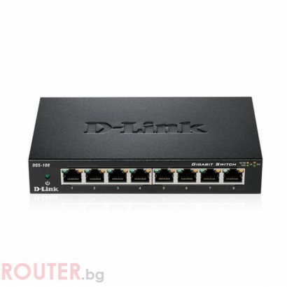 Суич D-Link DGS-108 8-ports метален корпус
