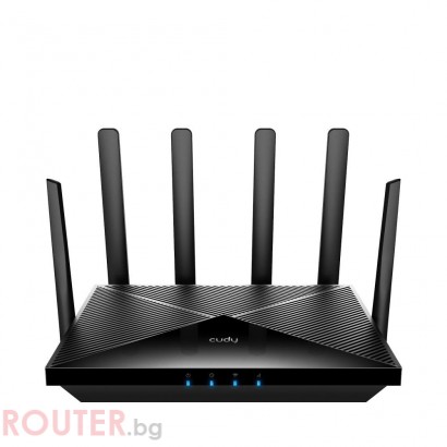 Безжичен рутер Cudy P5, 5G, AX3000, 2.4/5 GHz, 574 - 2402 Mbps, 10/100/1000