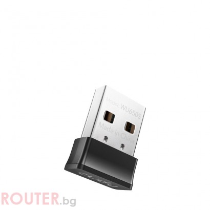 Безжичен нано адаптер Cudy WU650S, USB 2.0, 2.4/5 Ghz, Вградена антена 2dBi