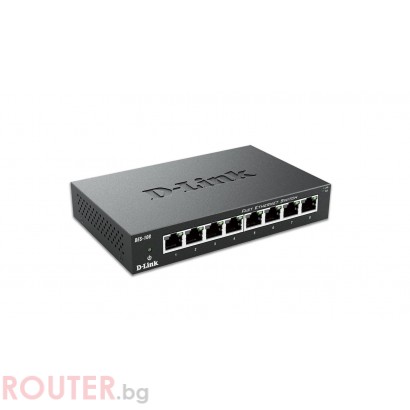 Суич D-Link DES-108/E, 8 портов 10/100 , метален корпус