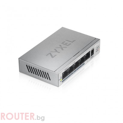 Суич ZyXEL GS1005-HP, 5-портов гигабитов неуправляем PoE+, 60W
