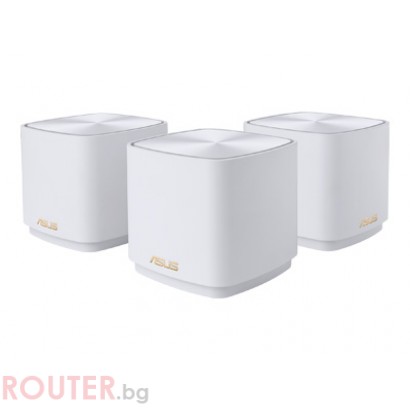 Рутер Asus Zenwifi Ax Mini Xd4 Eu+uk 3pk White 1.1800mbps Dual-band Mesh Wi-fi System For Seamless Coverage Up To 557 Sq. Meter 90IG05N0-MO3R20