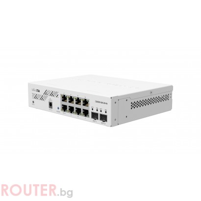 Суич MikroTik CSS610-8G-2S+IN, 8 x Gigabit Ethernet ports, 2 x SFP, PoE in