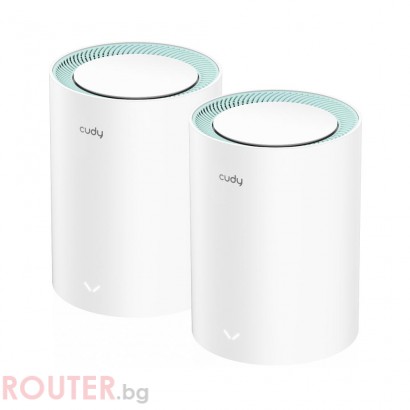 Безжичен рутер Cudy M1300, 2-pack, AC1200 Dual Band, 2.4/5 GHz, 300 -  867 Mbps