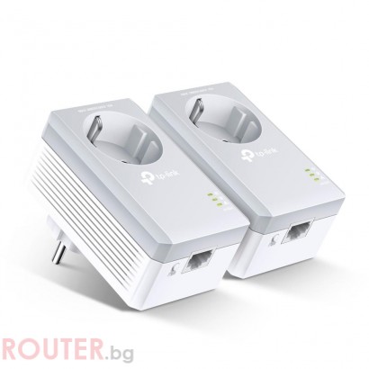 PowerLine адаптер TP-Link TL-PA4010P KIT 2 бр с изведен контакт