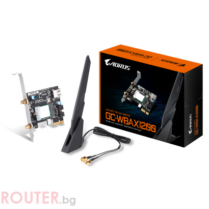 Безжичен PCI Express адаптер GIGABYTE AORUS GC-WBAX1200 WI-FI 6E Bluetooth 5.2