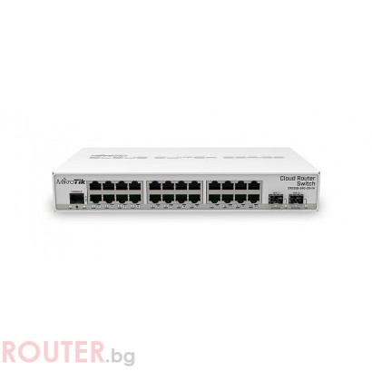 Суич Mikrotik CRS326-24G-2S+IN, 24xGigabit LAN, 2xSFP+ cages