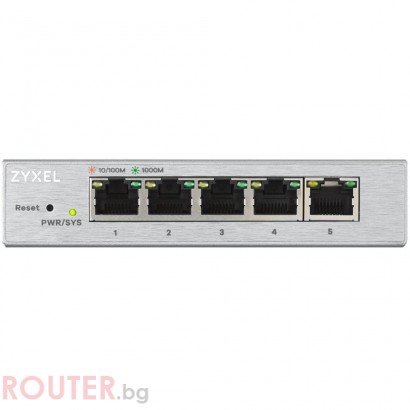 Суич ZyXEL GS-1200-5, 5 портов, Gigabit, webmanaged
