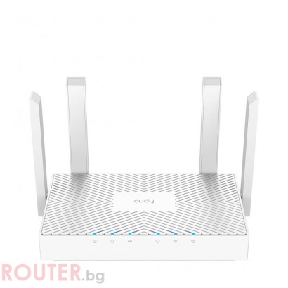 Безжичен рутер CUDY WR1300E, Двубандов AC1200, 300+867 Mbps, 3xGigabit, Бял
