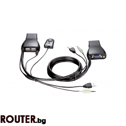 Превключвател KVM D-Link DKVM-222 , USB, 2 порта