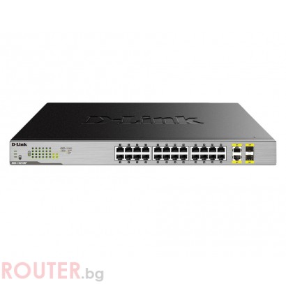 Мрежов суич D-LINK 24-Port Desktop Gigabit PoE + 2GE Combo Switch