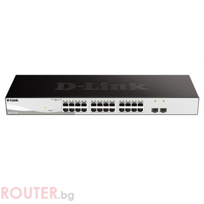 Мрежов суич D-LINK 26-Port Gigabit Smart Switch with 2 SFP ports