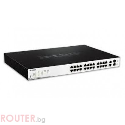 Мрежов суич D-LINK 26-Port PoE+ Gigabit Smart Switch