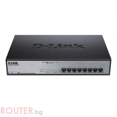 Мрежов суич D-LINK 8-Port Desktop Gigabit PoE+ Switch