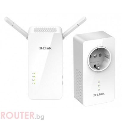 Мрежово устройство D-LINK DHP-W611AVPowerLine AV2 1000 Wi-Fi AC1200 Starter Kit