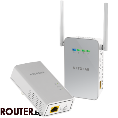 Адаптер Netgear POWERLINE 1000 + WiFi AC650, 1 Gigabit Port, комплект от 2 броя