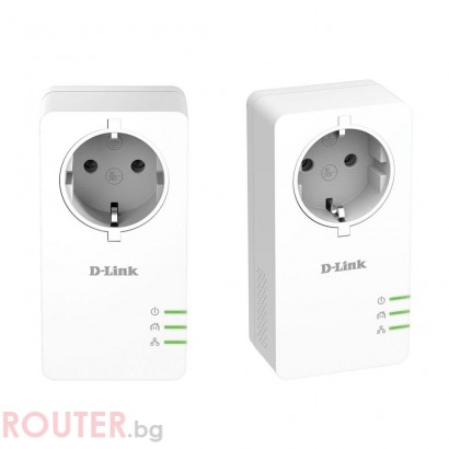 D-Link PowerLine AV2 1000 HD Gigabit Passthrough Kit, 1000 Mbps, 2 бр. в пакет, DHP-P601AV/E