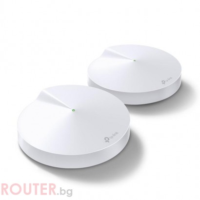 Безжичен рутер TP-Link Deco M5, AC1300, 2.4/5 GHz, 400 -  867 Mbps, Gigabit, (2-pack)