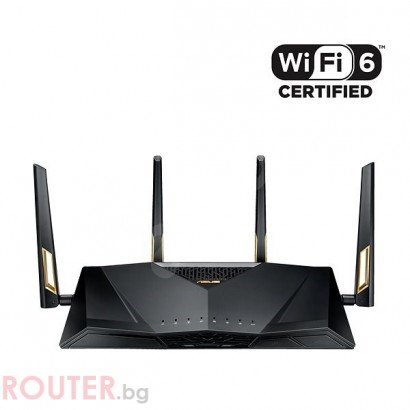 Безжичен рутер Asus RT-AX88U AX6000 Dual Band WiFi 6 (802.11ax) Gaming, AI Mesh, 8 x Lan Gigabit, 2 x USB 3.1