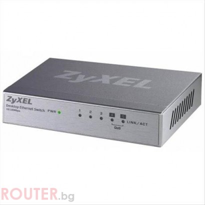 Суич 5-портов ZyXEL GS-1200-5HPV2, Web Managed, Gigabit, PoE