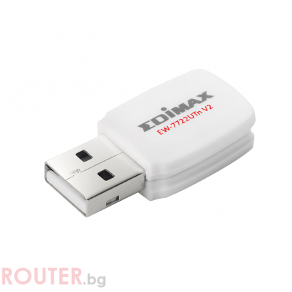 Безжичен мини адаптер EDIMAX EW-7722UTN V3, USB, Realtek, 2.4Ghz, 802.11n/g/b