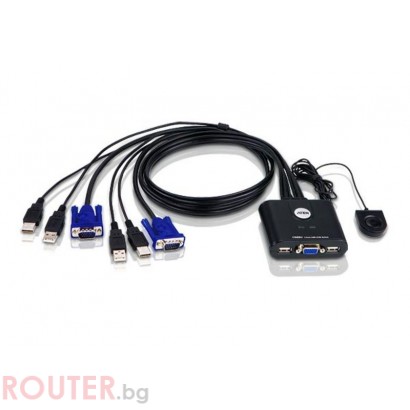 KVM Суич ATEN Превключвател 2 port KVM USB ATEN-CS22U, USB